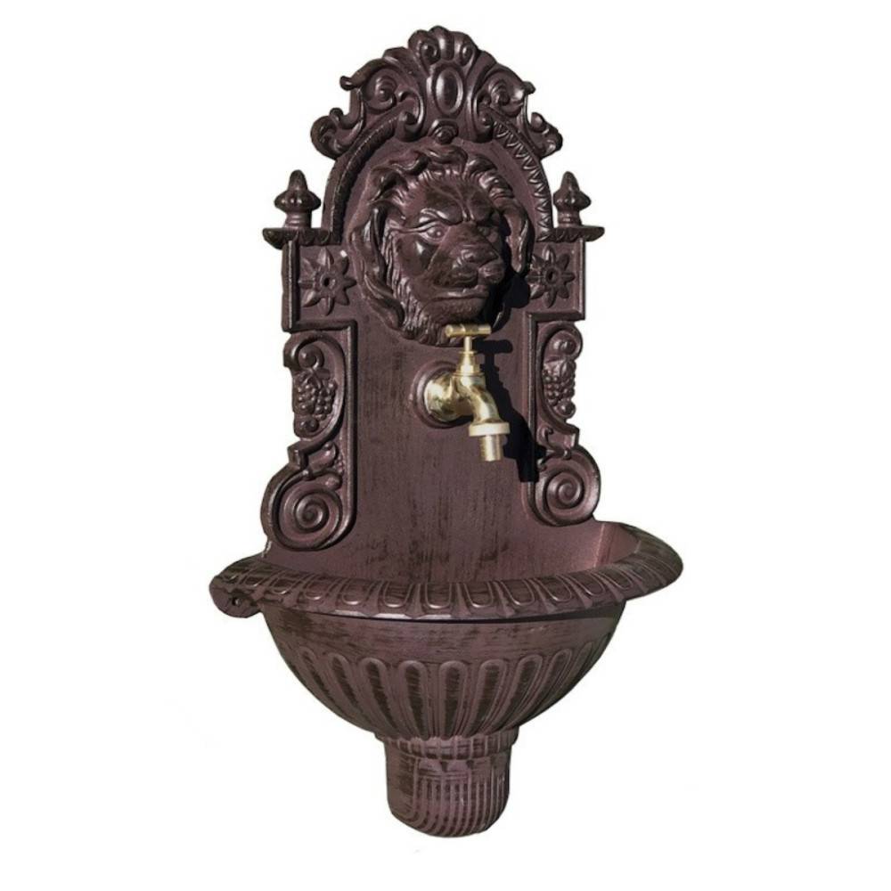 Fontaine de jardin murale extérieur fonte aluminium marron 37x60cm Chemin de campagne - Imagen 3
