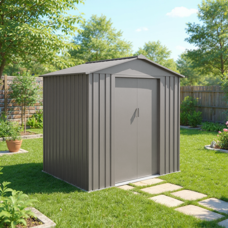 Chalet & Jardin - Abri de jardin en métal – MJ 6 x 4 - 2,5 m² - Anthracite - Image 1