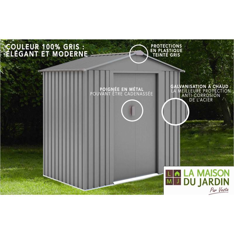Chalet & Jardin - Abri de jardin en métal – MJ 6 x 4 - 2,5 m² - Anthracite - Image 5