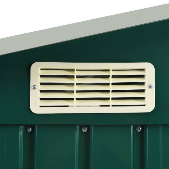 Abri de jardin cabane cabanon maison de stockage remise extérieur hangar outils robuste avec étagère 205 x 130 x 183 cm fer vert - Image 6