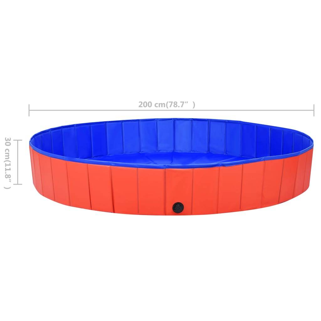 Vidaxl - Piscine pliable pour chiens Rouge 200x30 cm PVC vidaXL 92600 - Imagen 8