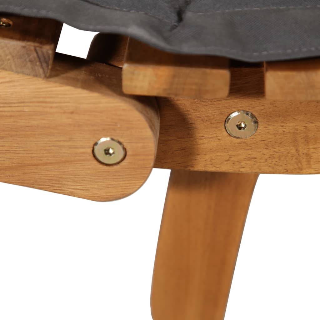 Helloshop26 - Chaises longues transat et coussins 2 pièces gris foncé bois massif acacia - Imagen 7