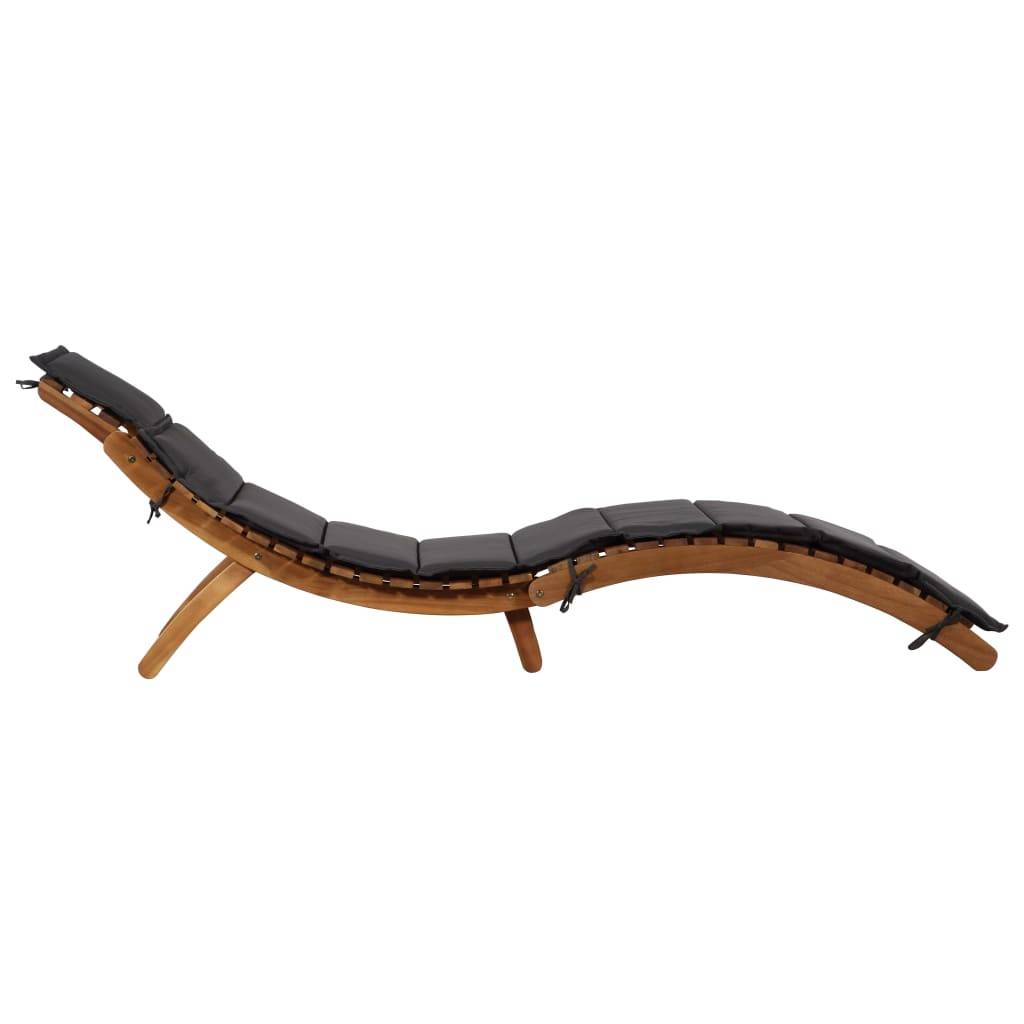Helloshop26 - Chaises longues transat et coussins 2 pièces gris foncé bois massif acacia - Imagen 3