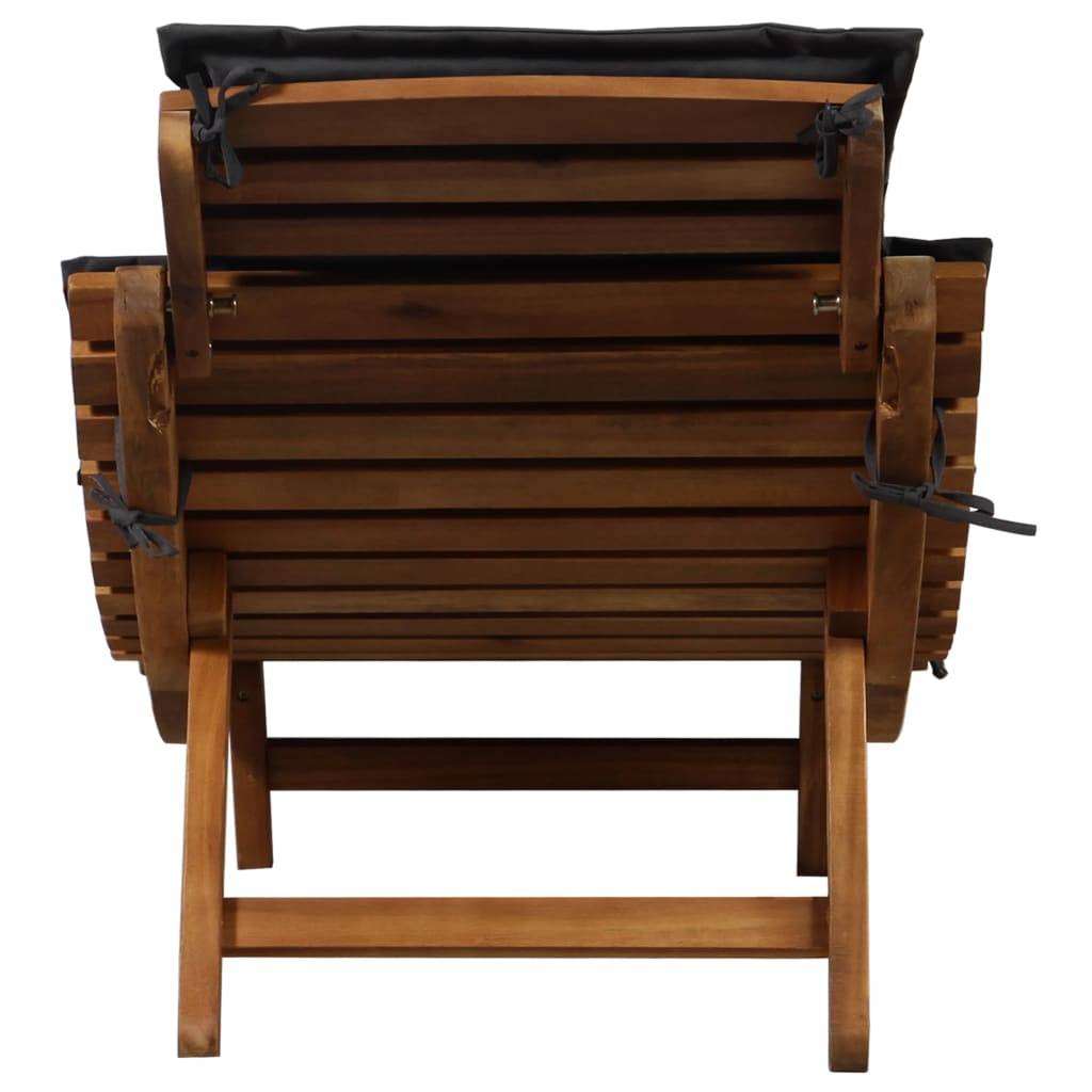 Helloshop26 - Chaises longues transat et coussins 2 pièces gris foncé bois massif acacia - Imagen 5