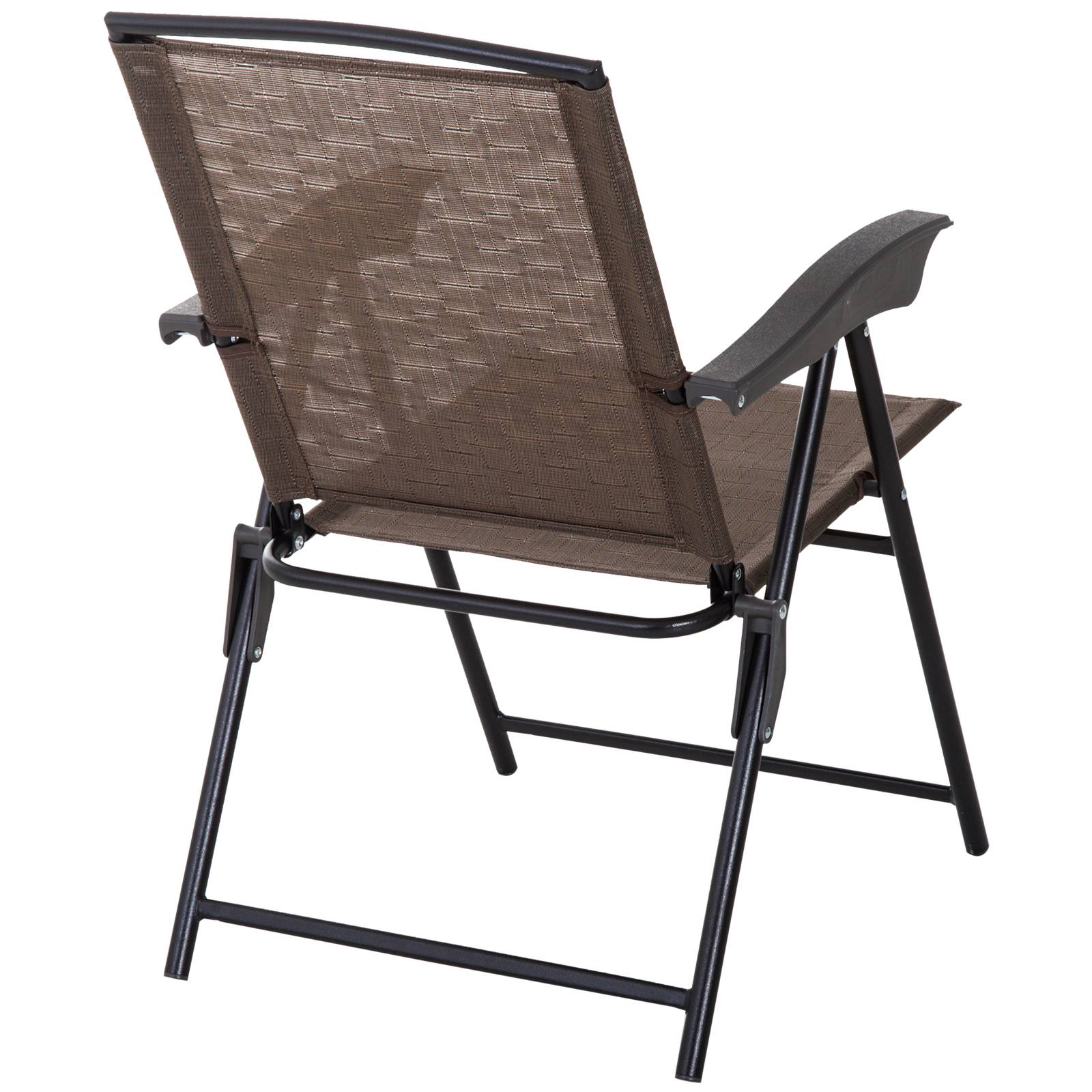 ComfortXL - Salon de jardin 3 pièces métal et verre pour balcon pliable inclinable chocolat - ComfortXL Outdoor Living - Image 9