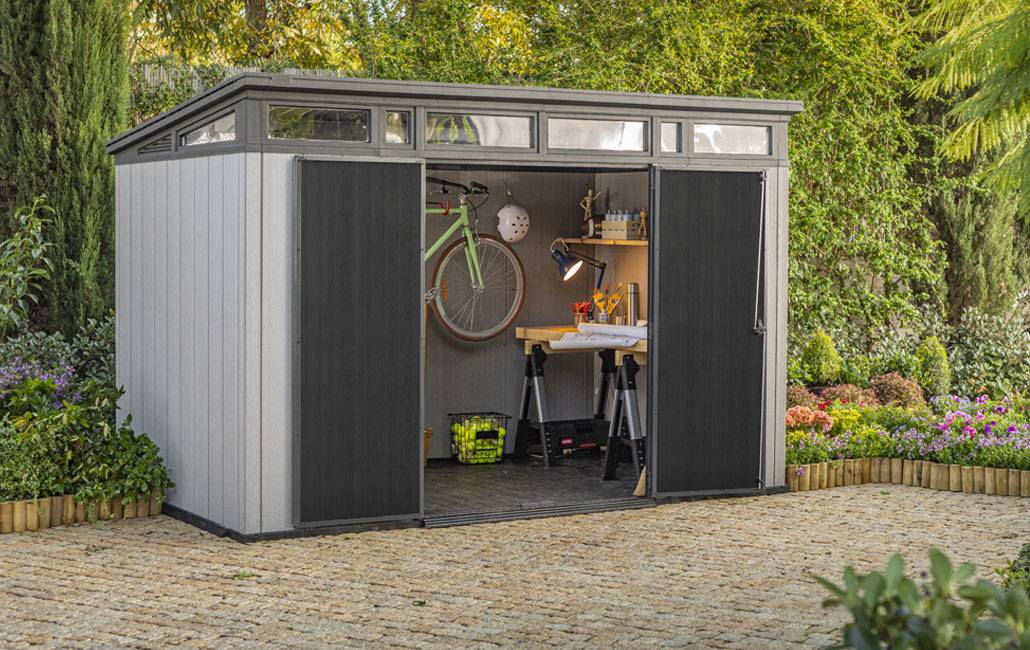 Keter - Abri Jardin Résine "brossium Monopente 117" -  7.4 M² - 340 X 218 X 226 Cm - Gris - Imagen 4