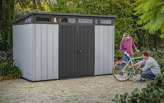 Keter - Abri Jardin Résine "brossium Monopente 117" - 7.4 M² - 340 X 218 X 226 Cm - Gris - Image 3