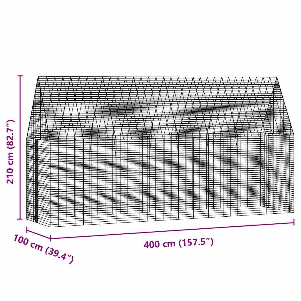 ComfortXL - Cage Extérieure XXL pour Lapins et Rongeurs Acier Galvanisé 400x100x210 cm - ComfortXL Pet Living - Image 5