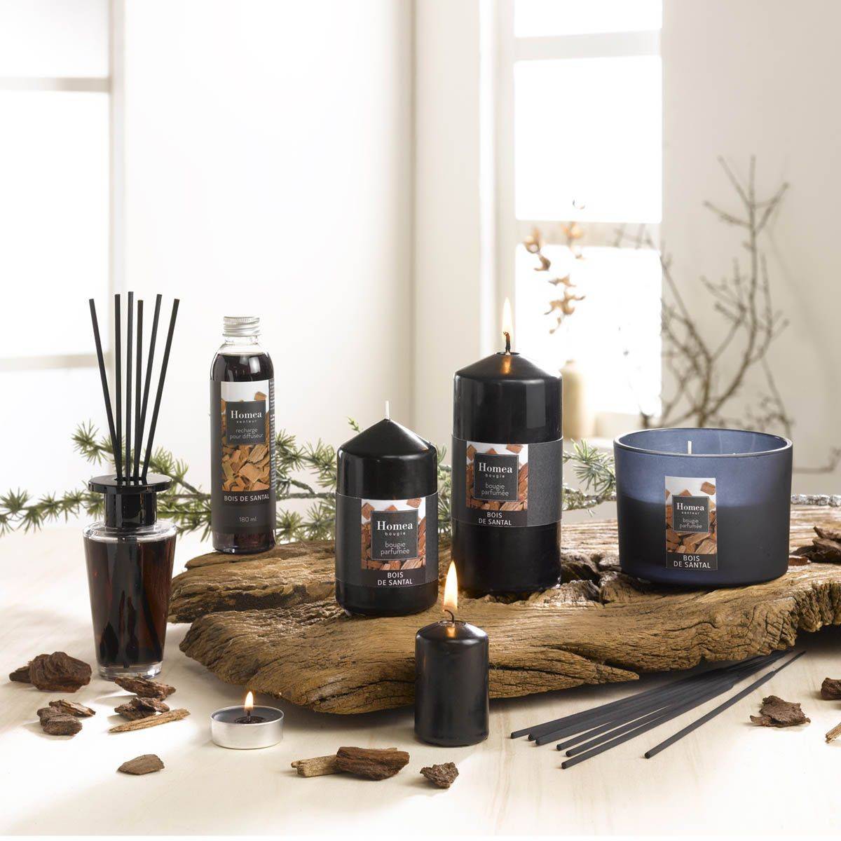 Lot de 12 Bougies Chauffe-Plat "Essentiel II" 3,5cm Bois de Santal - Image 2