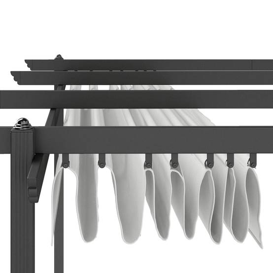 Tonnelle Pergola Aluminium Jardin Toit Rétractable 390x390cm Blanc - ComfortXL Outdoor Living - Image 10