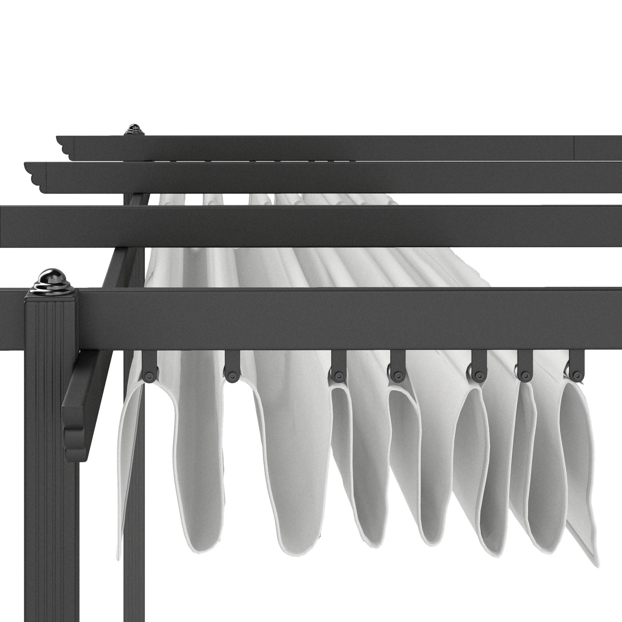 Tonnelle Pergola Aluminium Jardin Toit Rétractable 390x390cm Blanc - ComfortXL Outdoor Living - Image 10