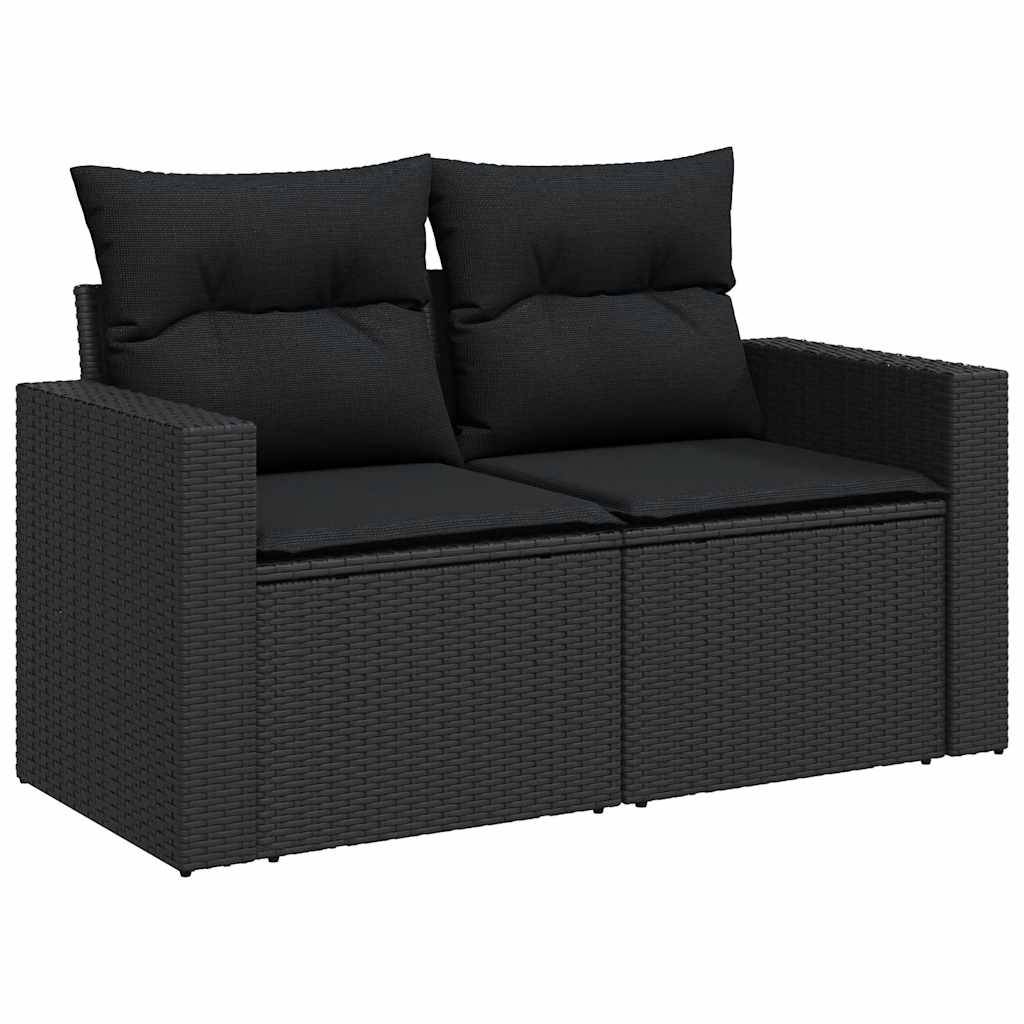 ComfortXL - Salon de jardin modulable 7 places noir résine tressée et bois table et accoudoirs – ComfortXL Outdoor Living - Image 6