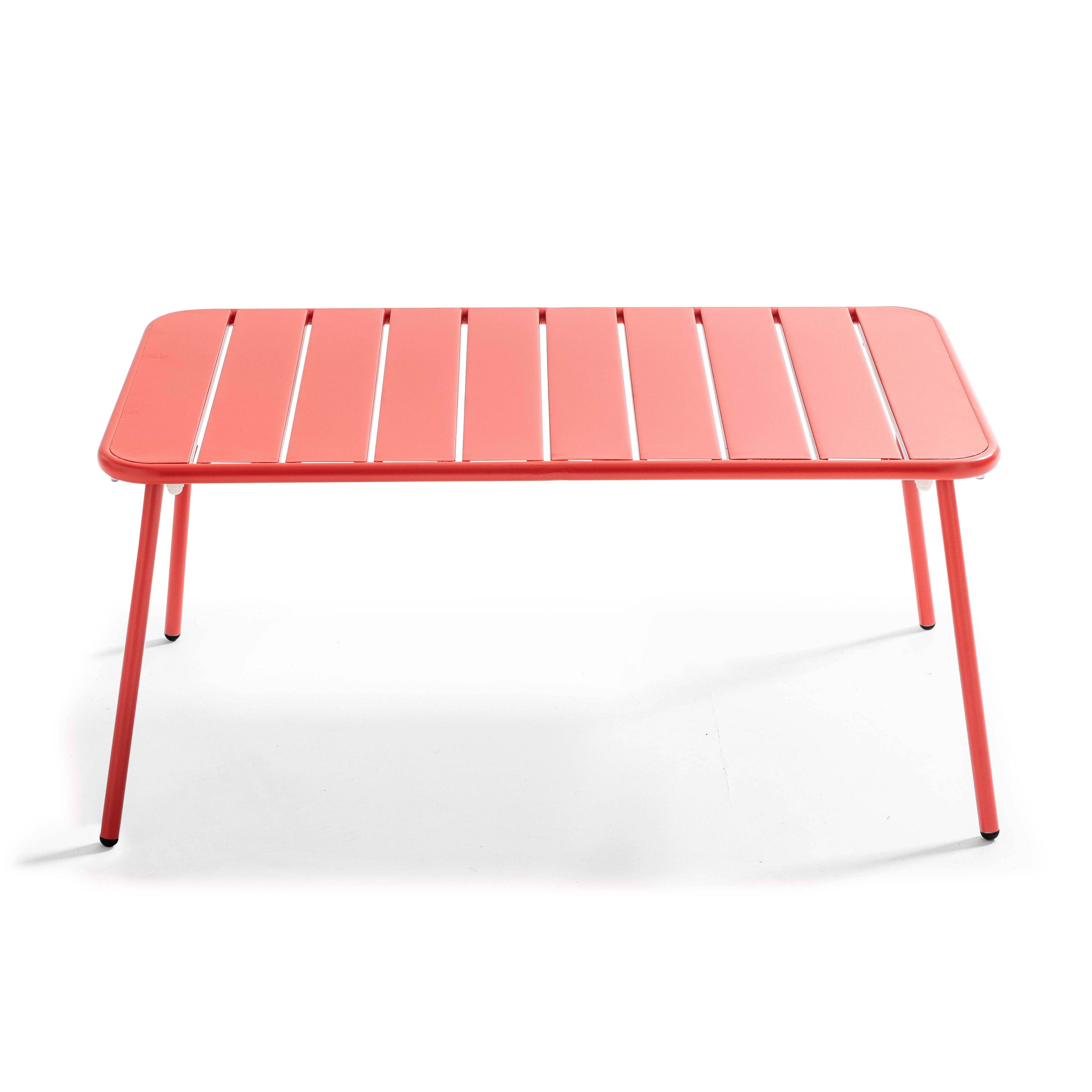 Oviala - Table basse de jardin acier rouge 90 x 50 cm Palavas - Oviala - Imagen 4