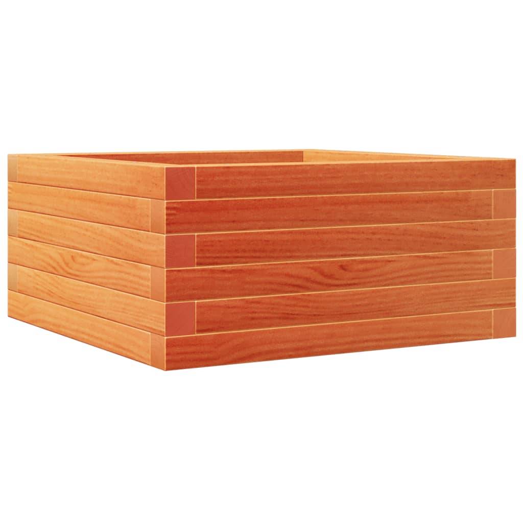Jardinière | Pot de fleurs | Cache-pot | Bac à fleurs cire marron 50x50x23 cm bois de pin massif - Image 1
