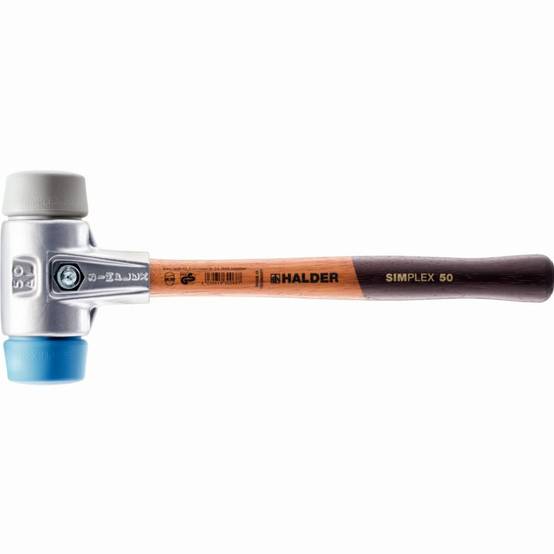 Maillet HALDER SIMPLEX TPE souple / TPE moyen avec boîtier en aluminium et manche en bois - D=30 mm - 3113.030