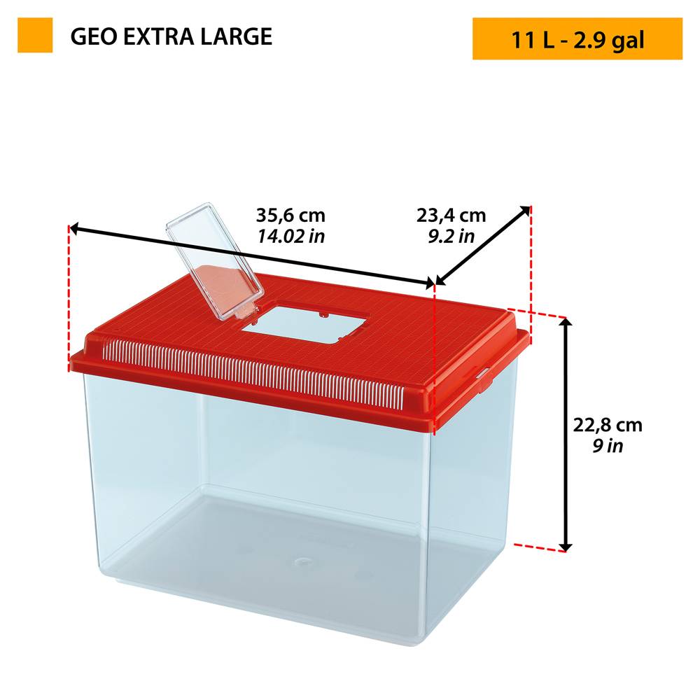 Ferplast - Ferplast Conteneur en plastique pour petits animaux GEO EXTRA LARGE Aquarium Bac 11 L pour poissons, , terrarium, insectes, bac à tortues, plastique - Imagen 2