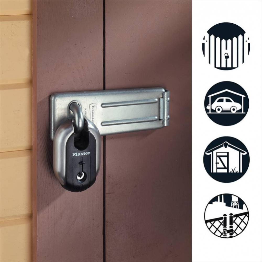 Master Lock - Master Lock 706EURD Moraillon pour Verrouillage de Porte Extérieure, 15 x 6 cm - Image 3