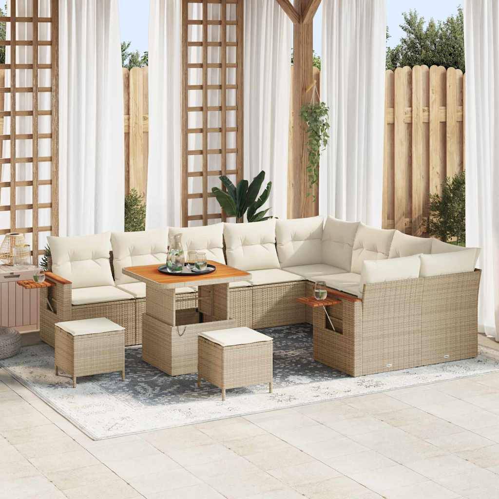 ComfortXL - Salon Bas de Jardin Confortable avec Poufs Carrés et Coussins Déhoussables Beige – ComfortXL Outdoor Living