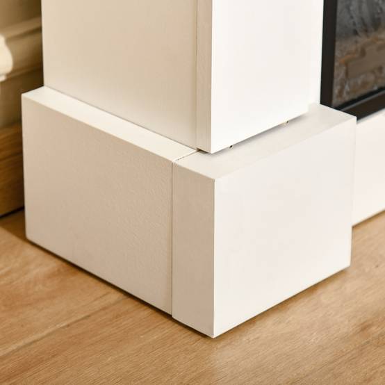 Cheminée électrique sur pied 1800 W avec effet flamme, télécommande, minuterie et température réglable, blanche - Image 9