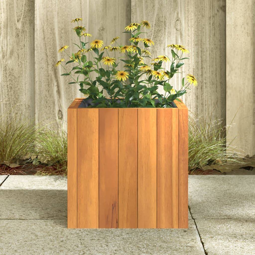 Jardinière bois d'acacia naturel 25 x 25 x 25 cm - PANGIVO - Image 3