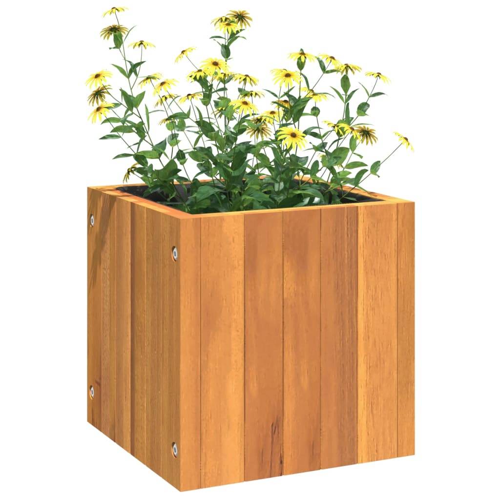 Jardinière bois d'acacia naturel 25 x 25 x 25 cm - PANGIVO - Image 4