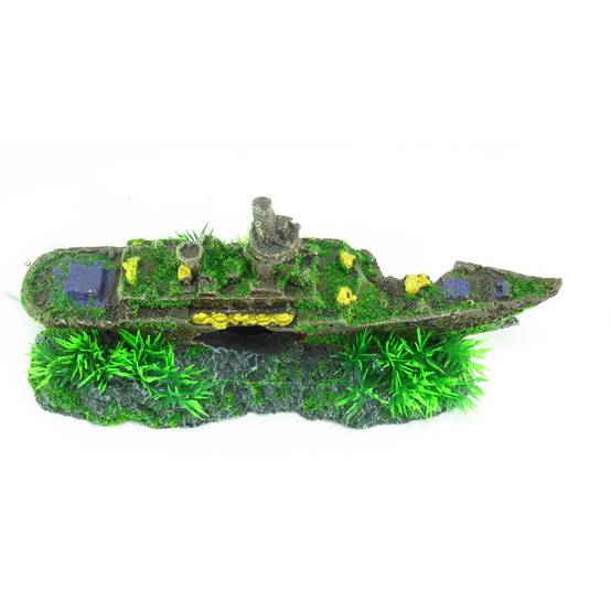 épave de sous marin Moza, taille: 23 x 7 x 12 cm, Décoration aquarium. - Image 3