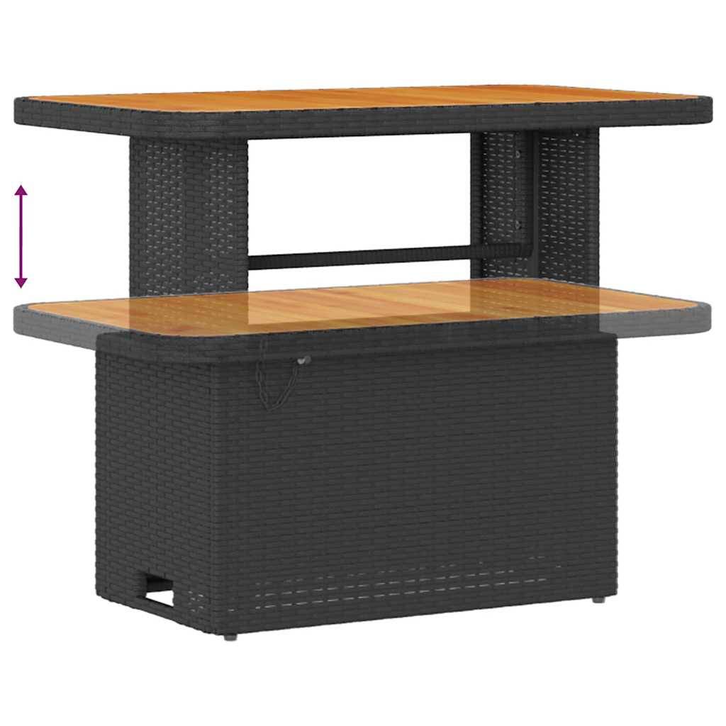 ComfortXL - Grand Salon de Jardin Noir 11 Places en Résine Tressée et Bois, Hauteur Réglable, Idéal Jardin – ComfortXL Outdoor Living - Image 9
