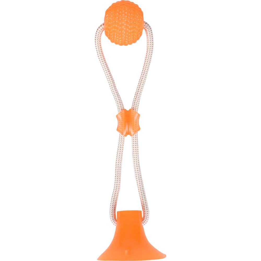Flamingo - Jouet avec ventouse et balle. gamme ZUKI couleur orange pour chien - Image 1