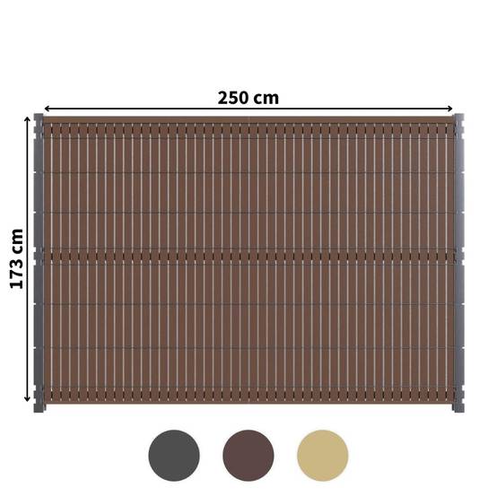 Kit Occultation Composite - L2,5 x H1,73m - Couleur : Brun - Haute Resistance - Occultant Pour Grillage Rigide - Image 1