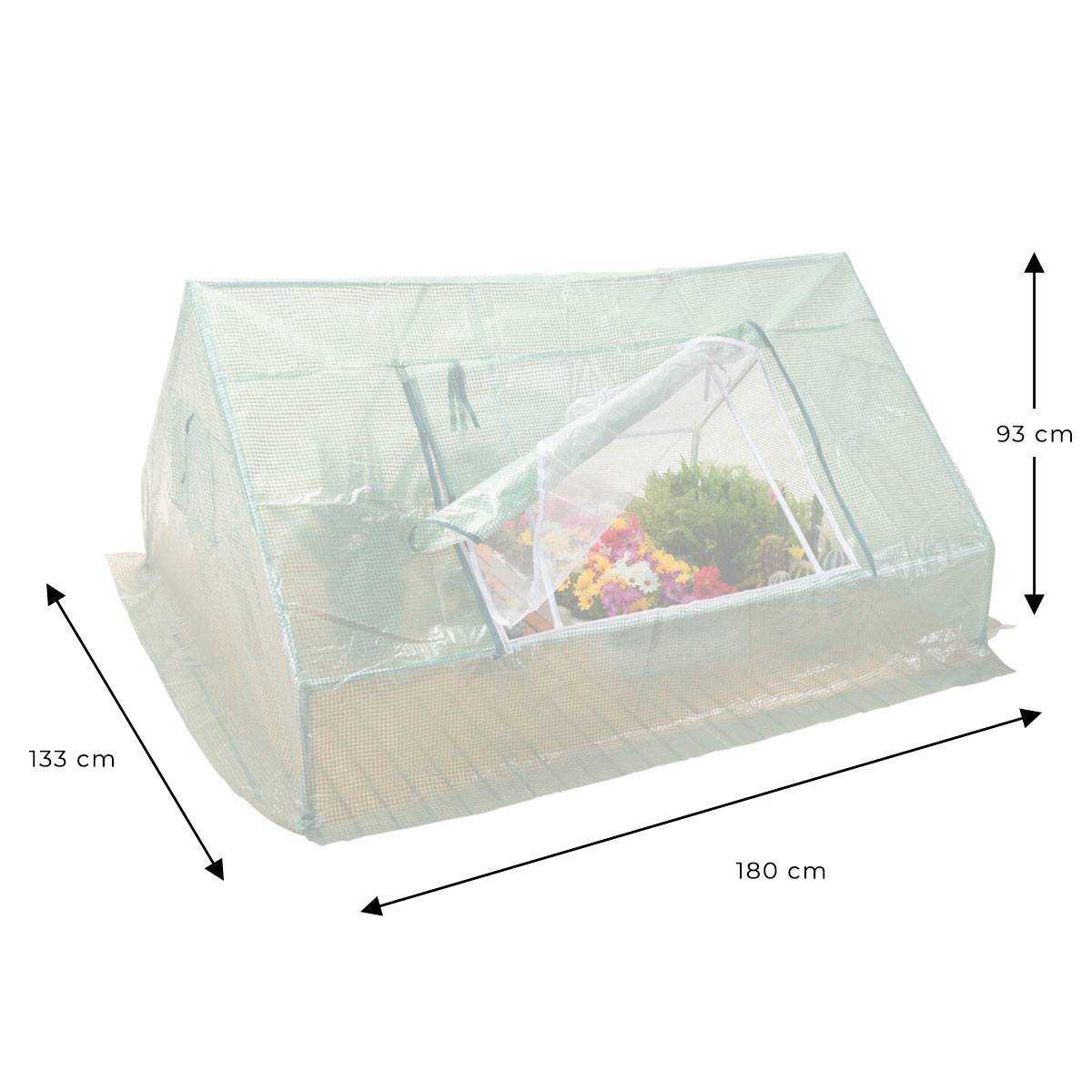 Serre de jardin 2 fenêtres en polyéthylène et métal - Cémonjardin - Imagen 5