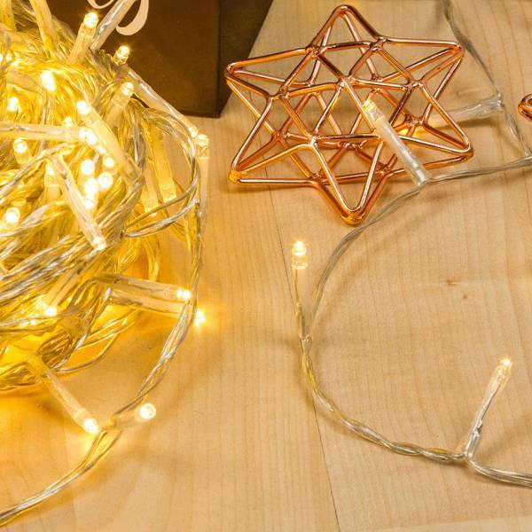 Lotti - Guirlande lumineuse blanc chaud 13M 8 modes 180 miniLED câble IP44 transparent Lotti - Imagen 6