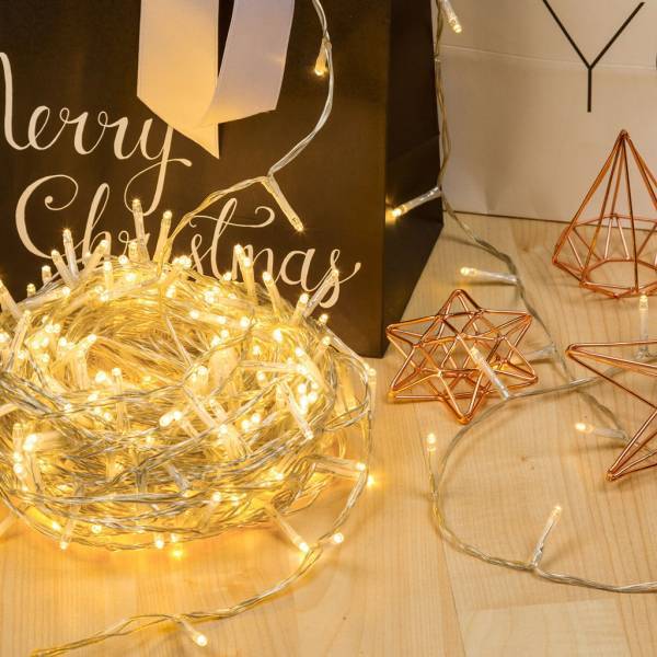 Lotti - Guirlande lumineuse blanc chaud 13M 8 modes 180 miniLED câble IP44 transparent Lotti - Imagen 5
