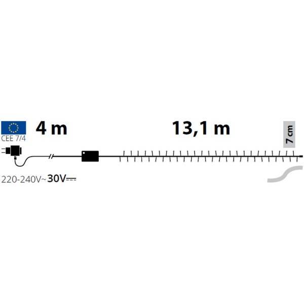 Lotti - Guirlande lumineuse blanc chaud 13M 8 modes 180 miniLED câble IP44 transparent Lotti - Imagen 2