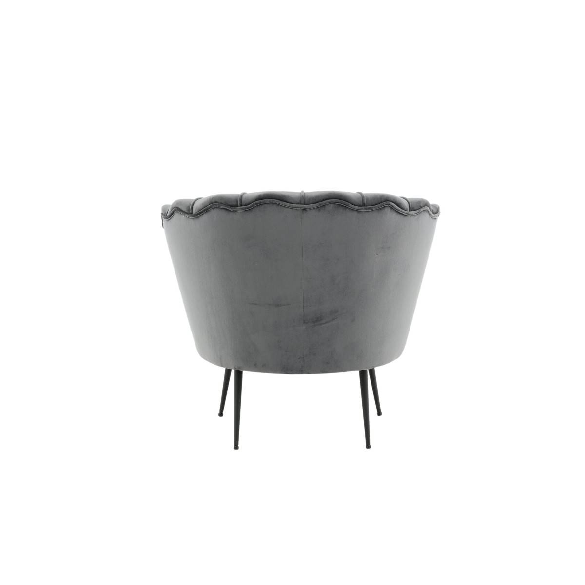 Paris Prix - Fauteuil Coquillage en Velours "Calais" 83cm Gris Foncé - Image 5
