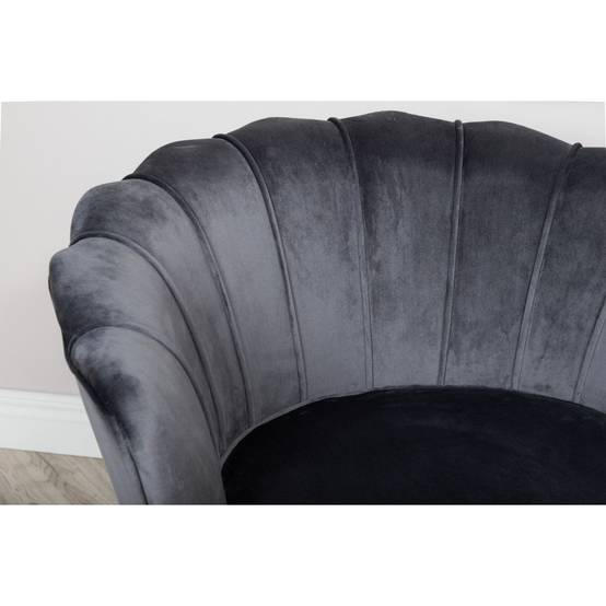 Paris Prix - Fauteuil Coquillage en Velours "Calais" 83cm Gris Foncé - Image 8