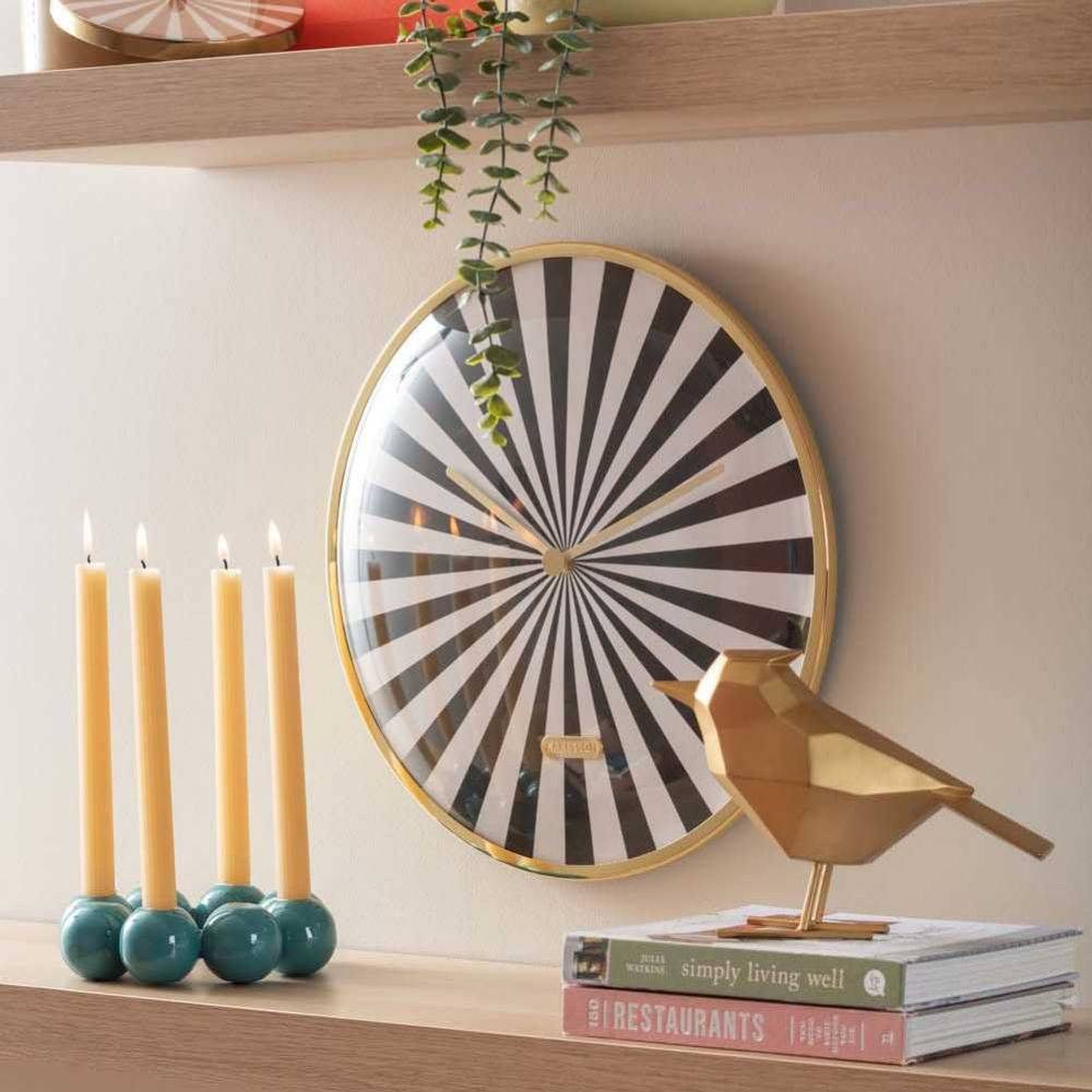Karlsson - Horloge en métal Candy Swirl Dome Noir Karlsson - Imagen 2