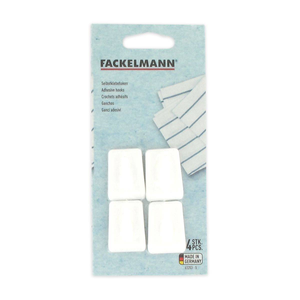 Lot de 4 crochets muraux adhésifs blancs Fackelmann Tecno - Image 2
