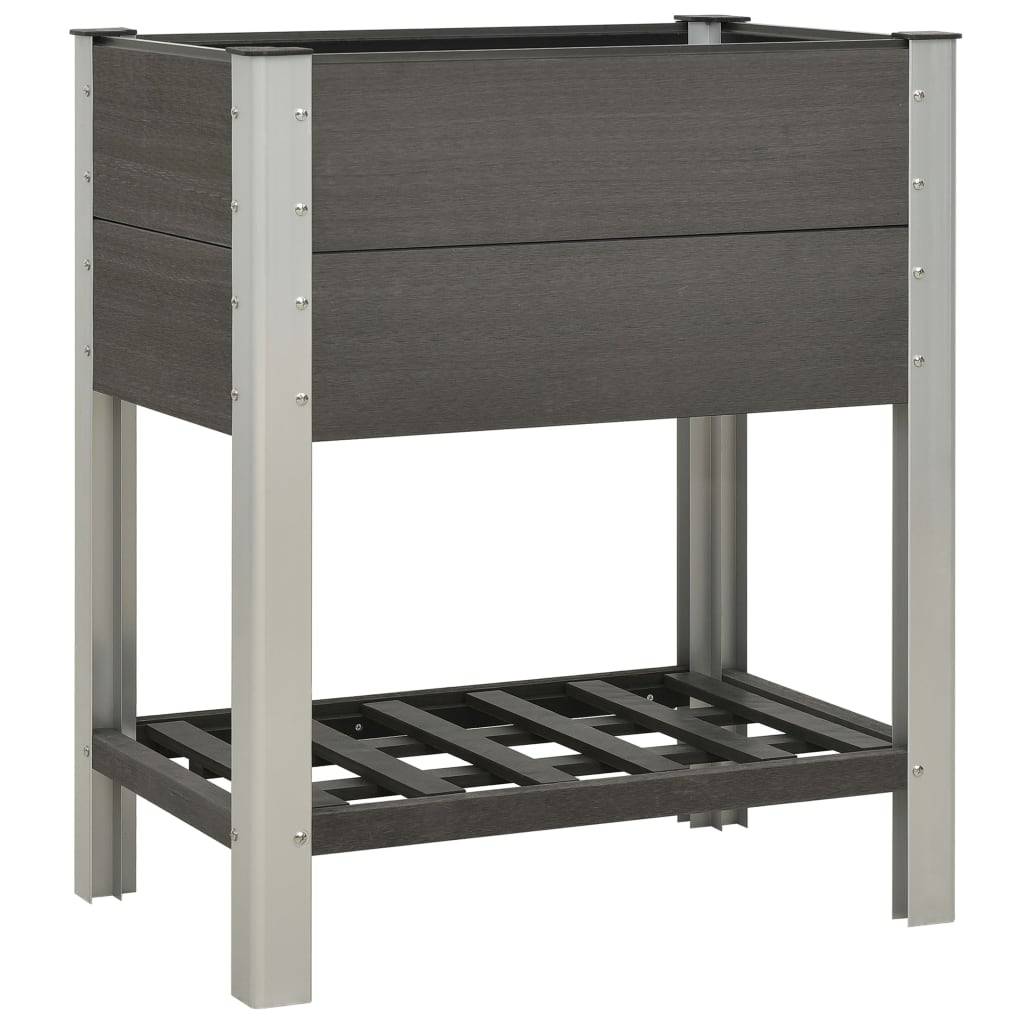 Helloshop26 - Lit surélevé de jardin bac à plantes jardinière avec étagère 75 x 50 x 90 cm WPC gris - Imagen 1