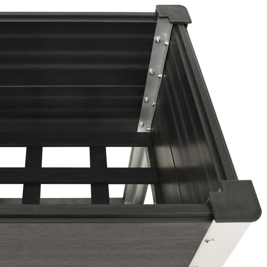 Helloshop26 - Lit surélevé de jardin bac à plantes jardinière avec étagère 75 x 50 x 90 cm WPC gris - Imagen 4