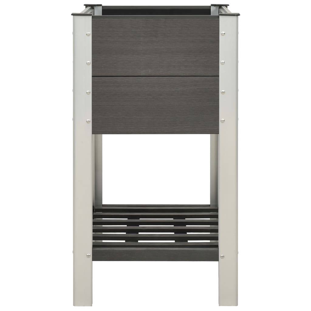 Helloshop26 - Lit surélevé de jardin bac à plantes jardinière avec étagère 75 x 50 x 90 cm WPC gris - Imagen 3