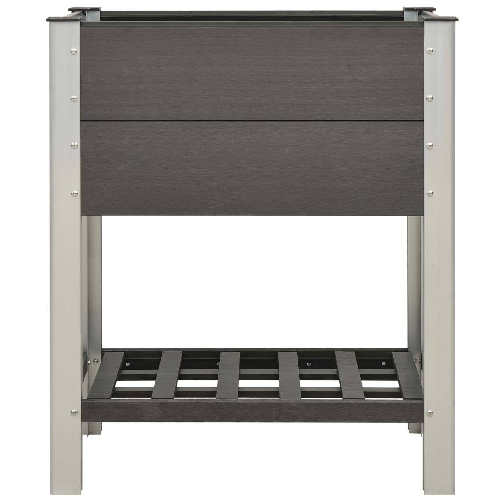 Helloshop26 - Lit surélevé de jardin bac à plantes jardinière avec étagère 75 x 50 x 90 cm WPC gris - Imagen 2