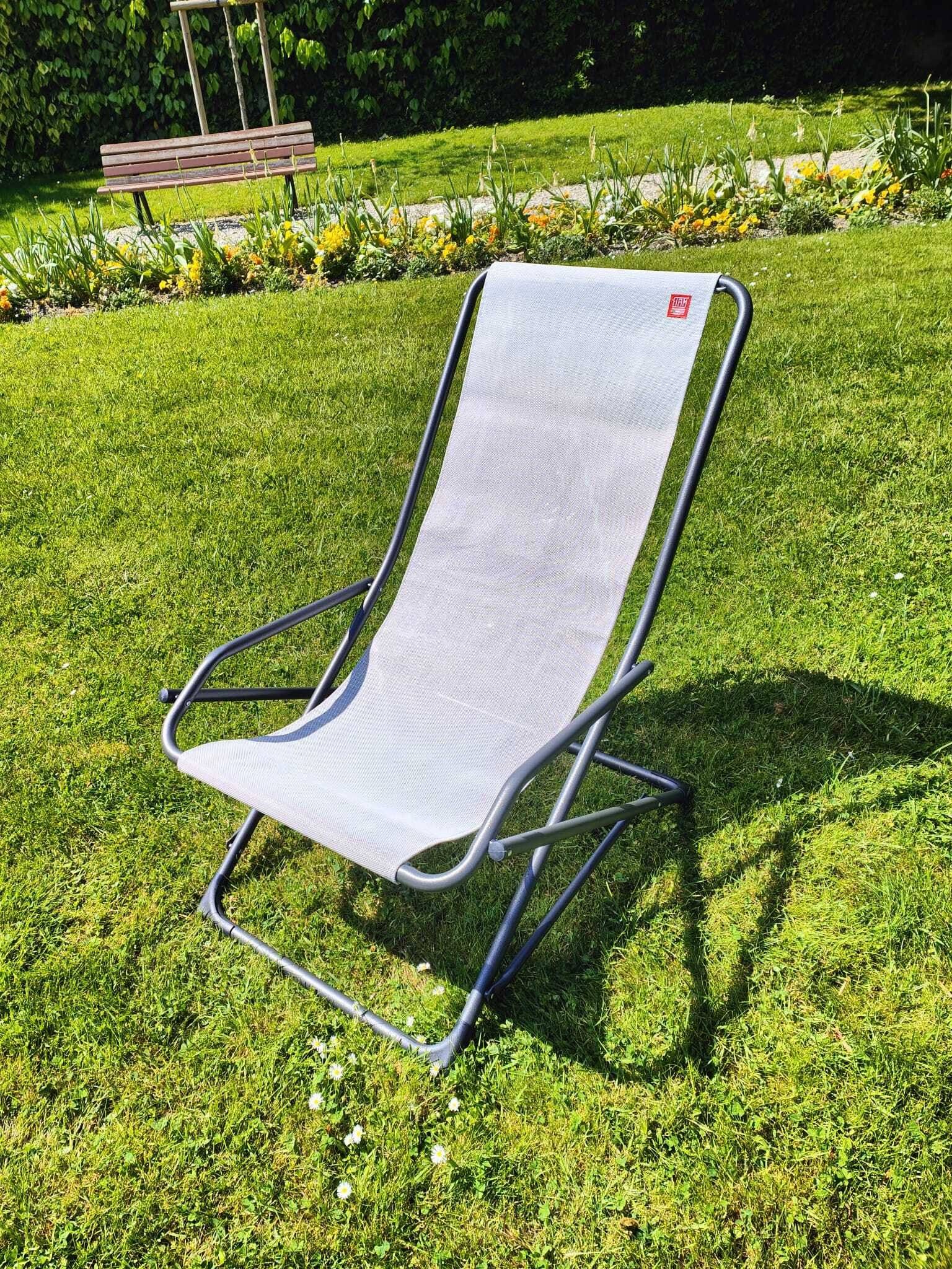 Fiam - Transat DONDOLINA Aluminium ANTHRACITE Texfil BLANC GRIS 92x63x83 cm FIAM - Imagen 2