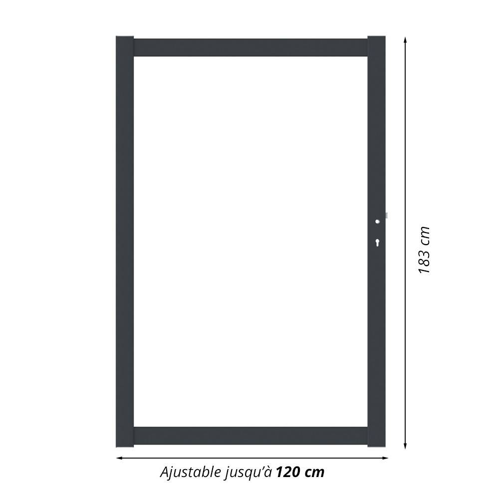 Kit Portillon Composite CRUZ Argent - Hauteur : 183cm - Largeur max : 120 cm - Largeur ajustable - Compatible clôture CRUZ - Image 6
