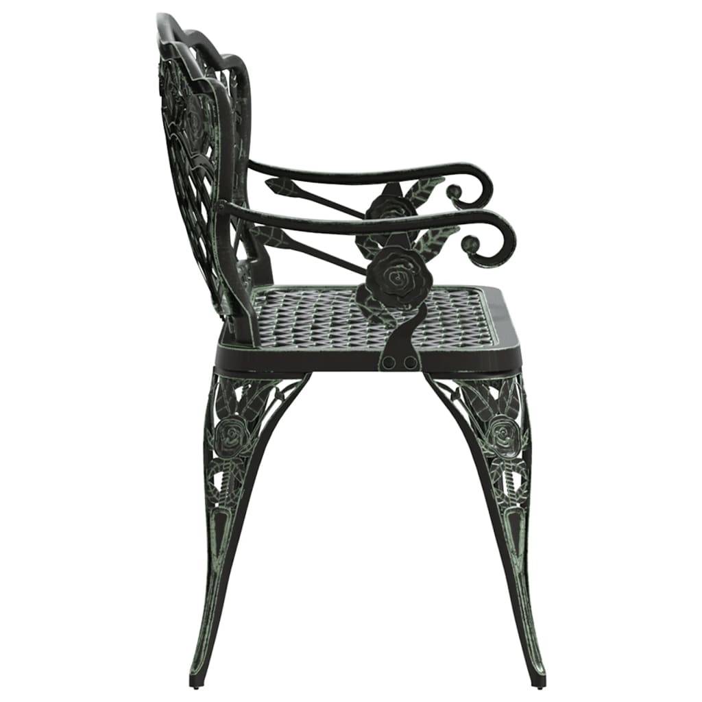 Helloshop26 - Banc de jardin meuble de patio d'extérieur terrasse 108 cm aluminium coulé vert - Imagen 3