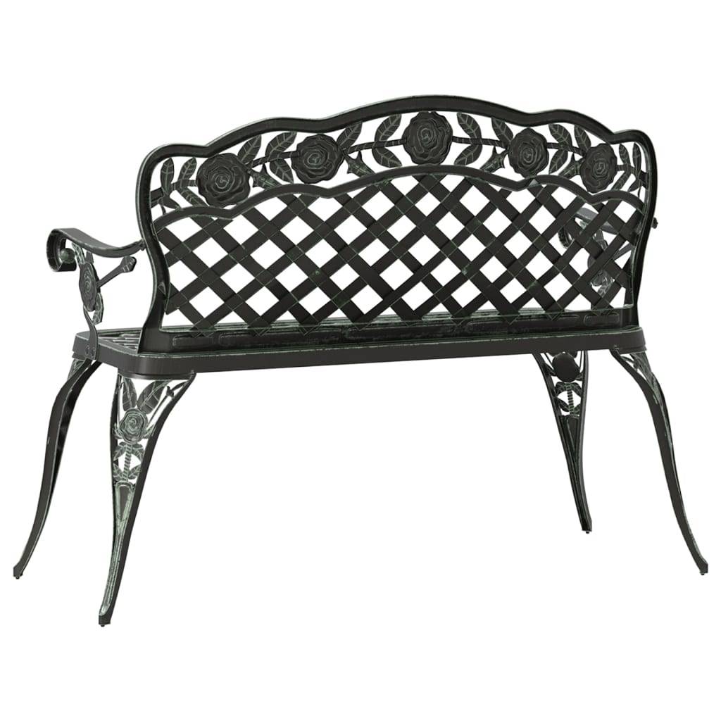 Helloshop26 - Banc de jardin meuble de patio d'extérieur terrasse 108 cm aluminium coulé vert - Imagen 4