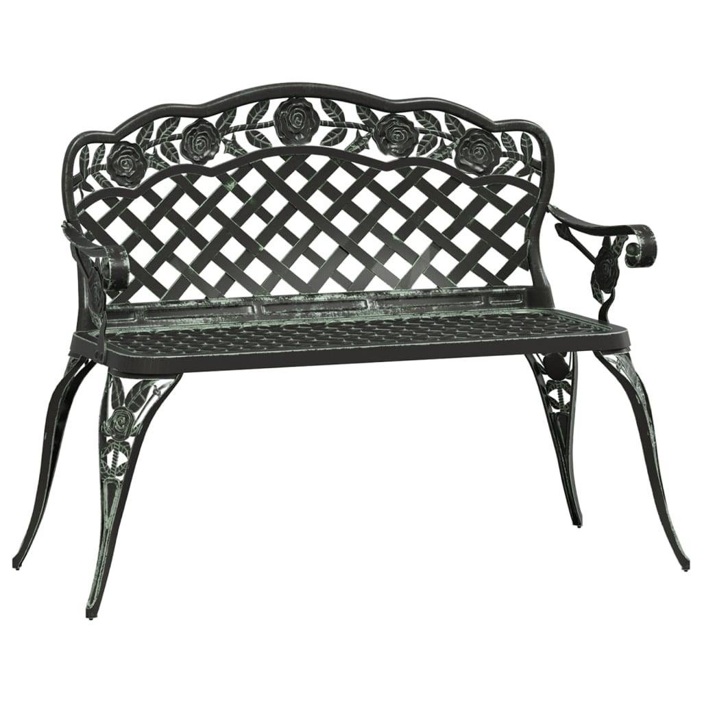Helloshop26 - Banc de jardin meuble de patio d'extérieur terrasse 108 cm aluminium coulé vert - Imagen 1