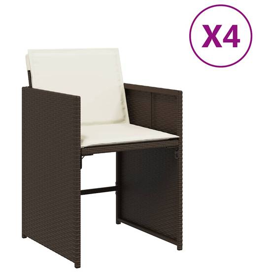 Chaise bois composite 4 places rotin marron 50,5 x 54 x 79 cm - Prolenta premium p3124.0 - Image 1