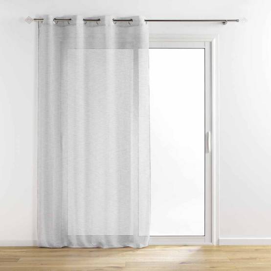 Rideau Voilages à Œillets "Sunline" 140x240cm Gris & Argent - Image 1