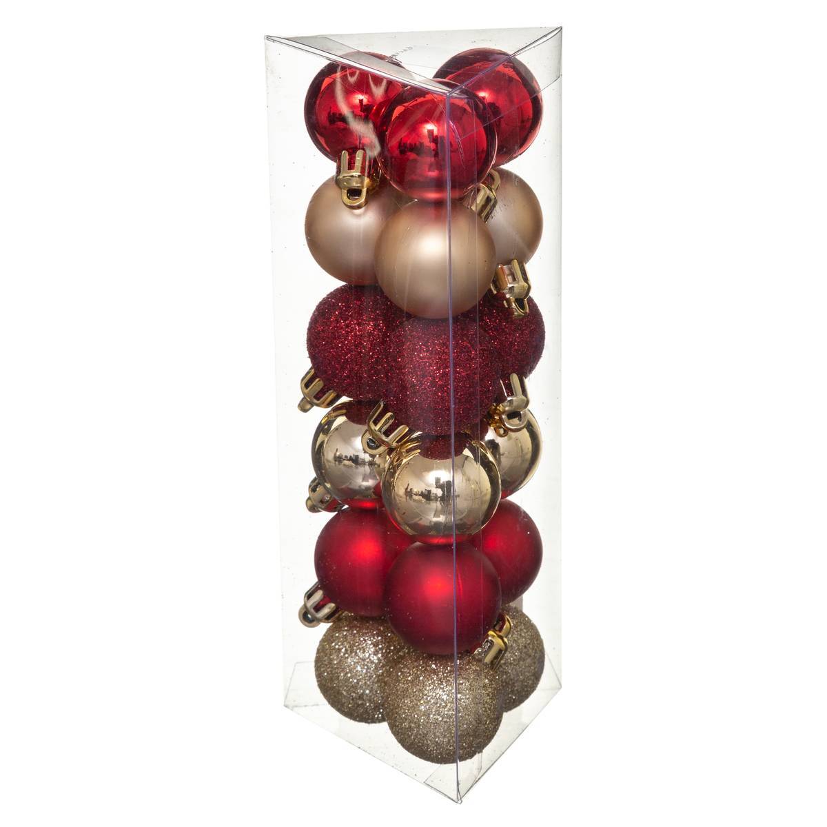 Fééric Lights & Christmas - Lot de 18 boules D.3cm rouge or - Feeric Lights & Christmas
