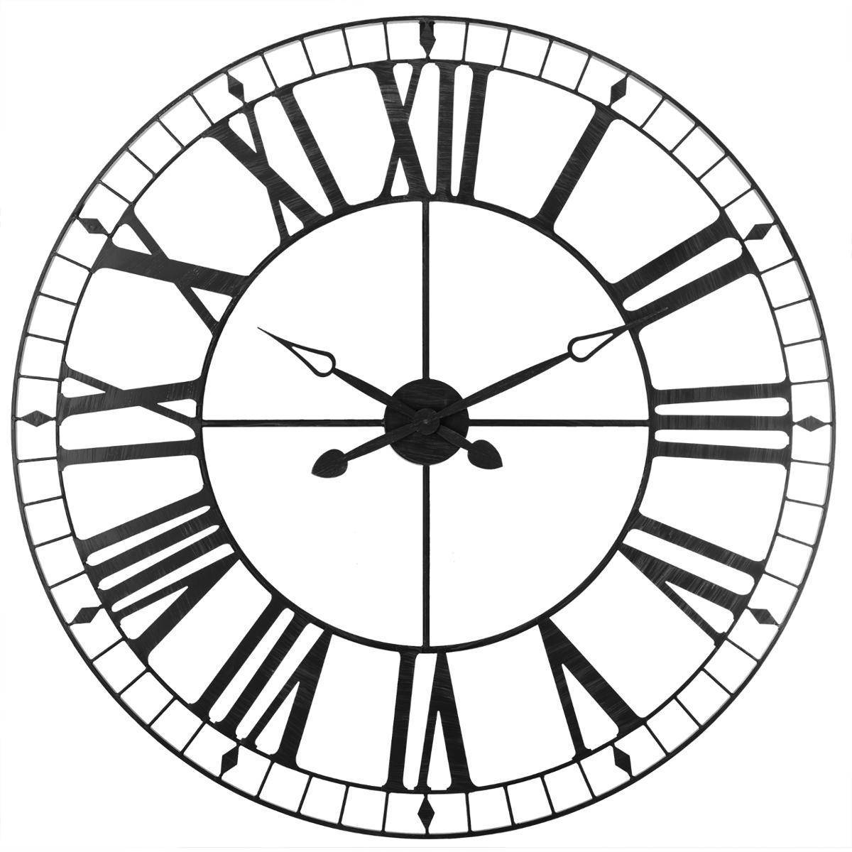 Atmosphera - Horloge vintage métal noir D90cm - Atmosphera Créateur d'intérieur - Image 1